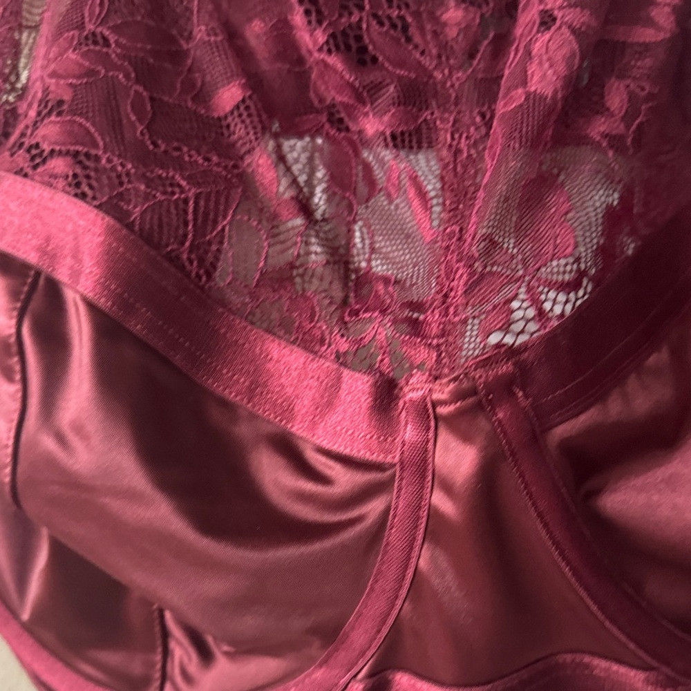 Torrid Satin Lace Bra in Deep Red